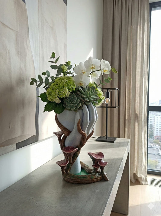 Enchanted Forest Hand Planter | Cottagecore Mushroom Decor