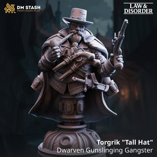 Torgrik Tall Hat - Dwarven Gunslinging Gangster (Bust)