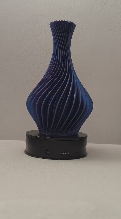 Modern 3D Printed Spiral Vase - Red and Blue Gradiant Twist Design - Home Decor Centerpiece