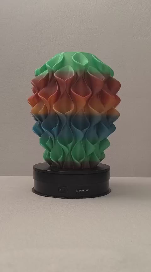Rainbow 3D Printed Vase – Geometric  – Gradient Modern Home Decor – Unique Colorful Centerpiece Flower Pot
